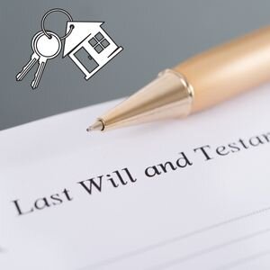 Close-up of a pen on a last will and testament document.