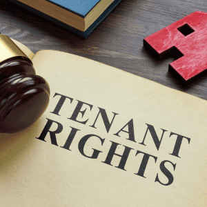 Legal document about tenant rights with gavel and puzzle piece.
